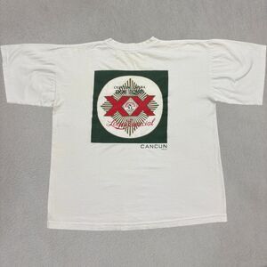 Vintage Dos Equis Mexican Beer Graphic T-Shirt Size XL White Cancun Destination